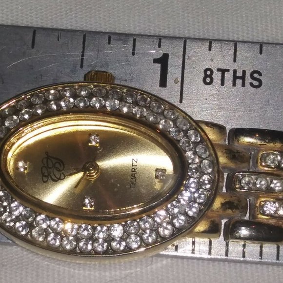 EJ LADIES OVAL FACE WRISTWATCH w/DIAMOND CHIPS CA 00587 - Picture 6 of 12